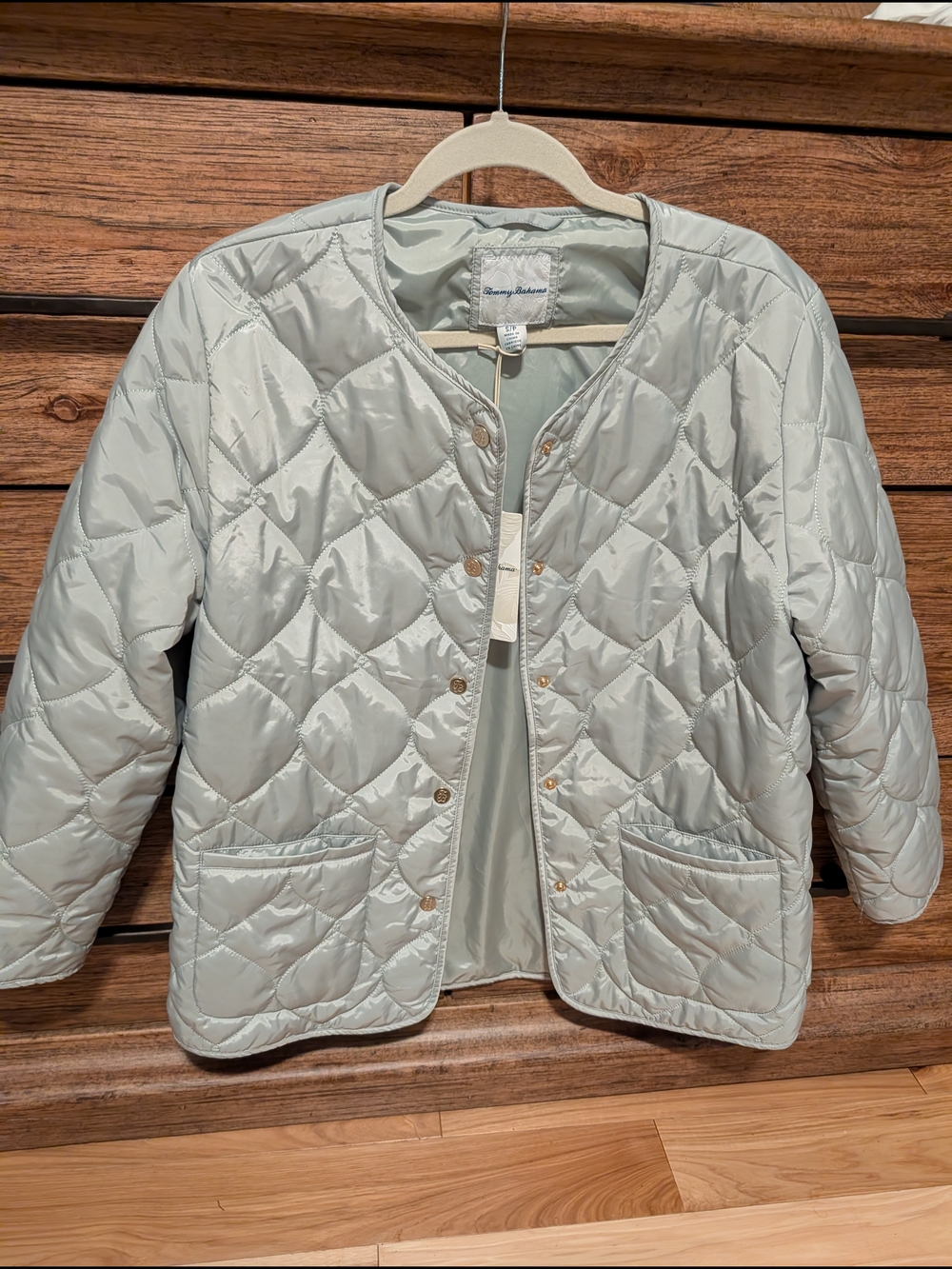 Tommy Bahama Light Sage Quilted Jacket - Women's Size Small Nwt